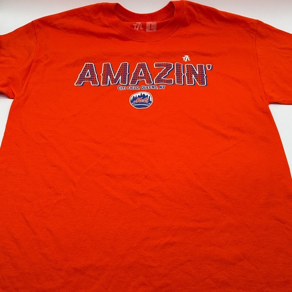 New York Mets The 7 Line Amazin Baseball Citi Field Queens Shirt Mens L Baseball - Picture 2 of 7